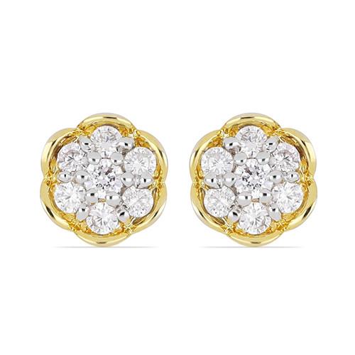 BUY 14K GOLD GENUINE WHITE DIAMOND GEMSTONE CLASSIC EARRINGS